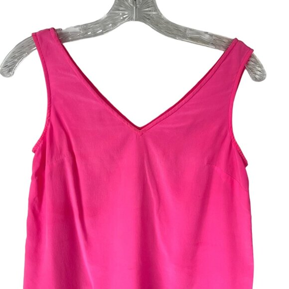 Lilly Pulitzer Sleeveless Silk Shirt Blouse Womens XXS Pink Barbie Core - Picture 3 of 8